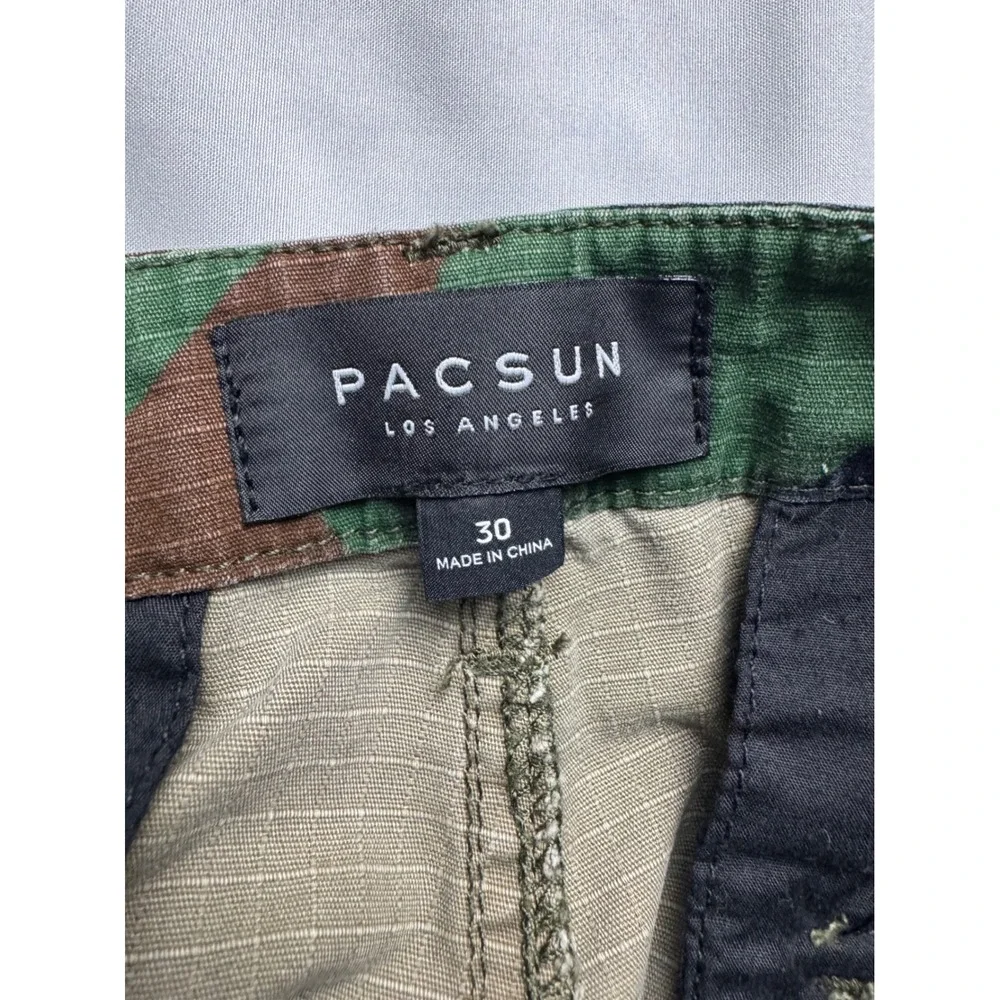 PacSun Mens Camo Cargo Shorts Green Brown Ripstop Size 32 
